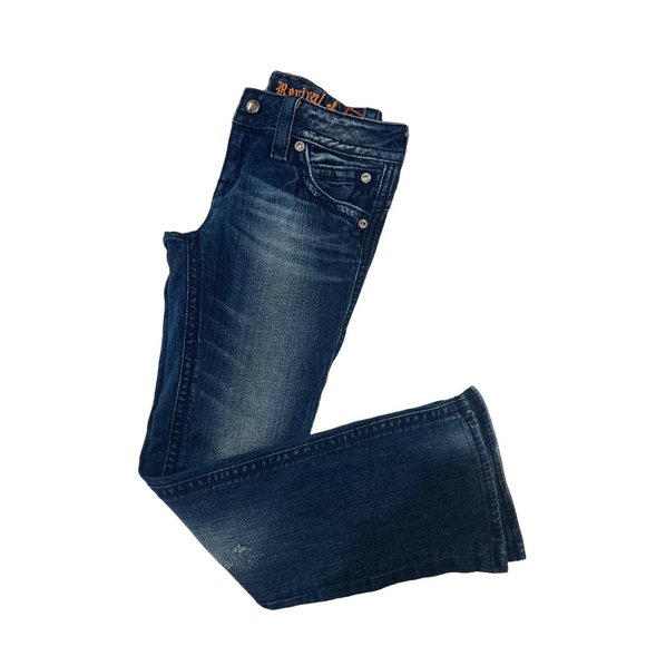 Rock Revival Bootcut Jeans Womens 29 Blue Gwen Boot Embroidered Cowgirl Western - Picture 9 of 16